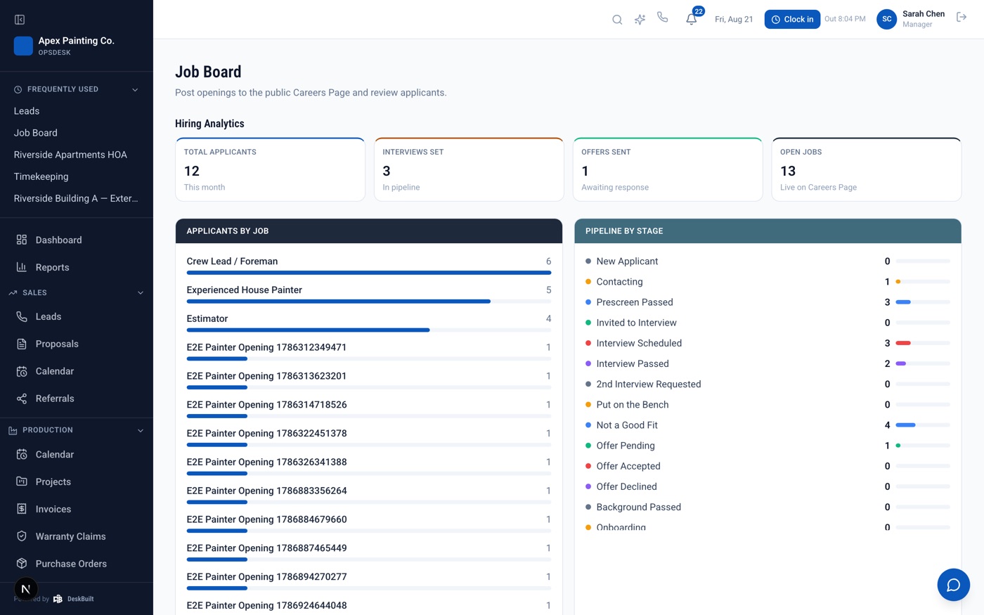 A real hiring pipeline, not a stack of resumes